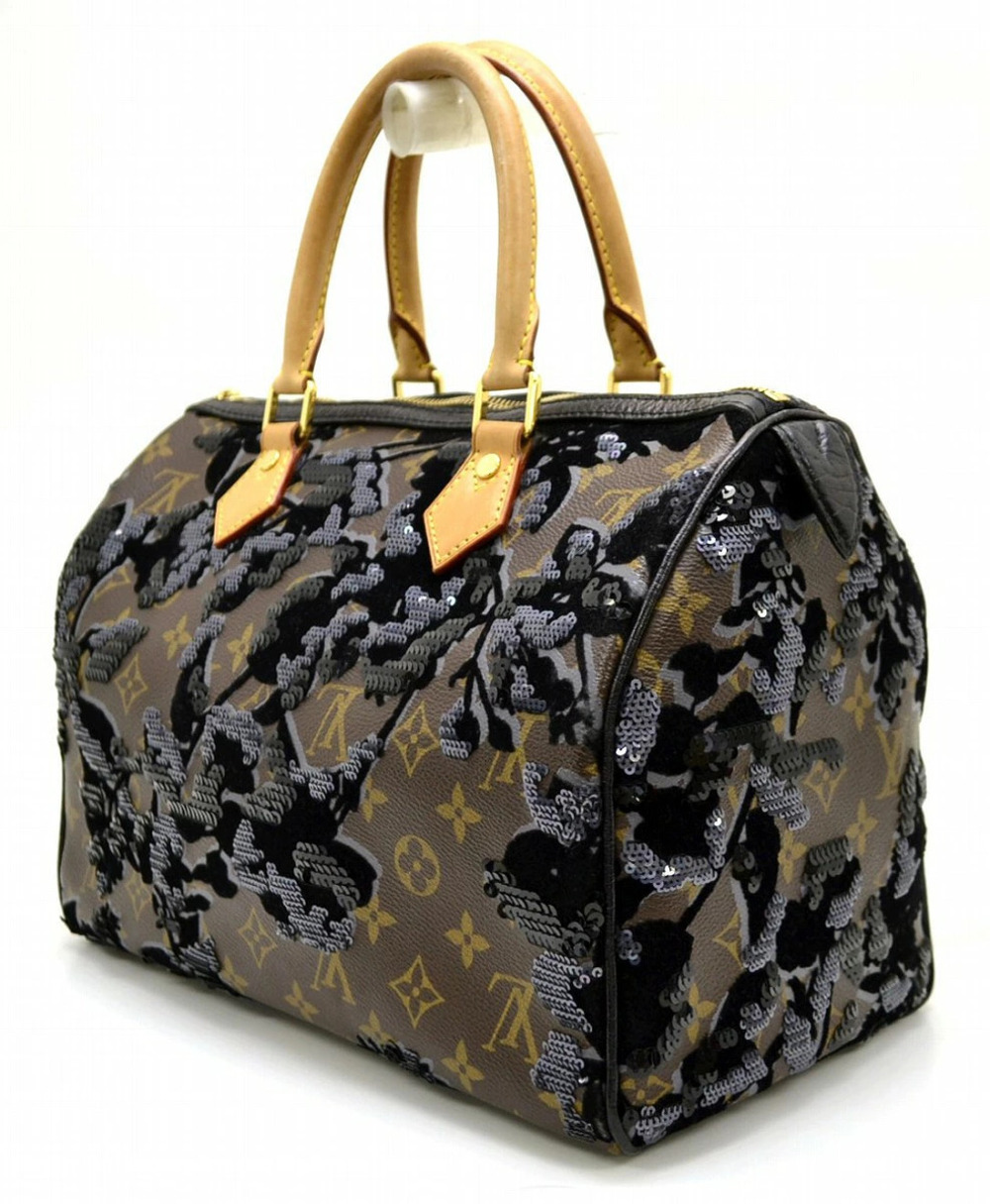 Louis Vuitton Fleur Speedy de Bag Handbag Monogram Boston GG Sequin Brown